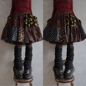 Harvest Halloween Prints Handmade Cotton Skirt With Pockets